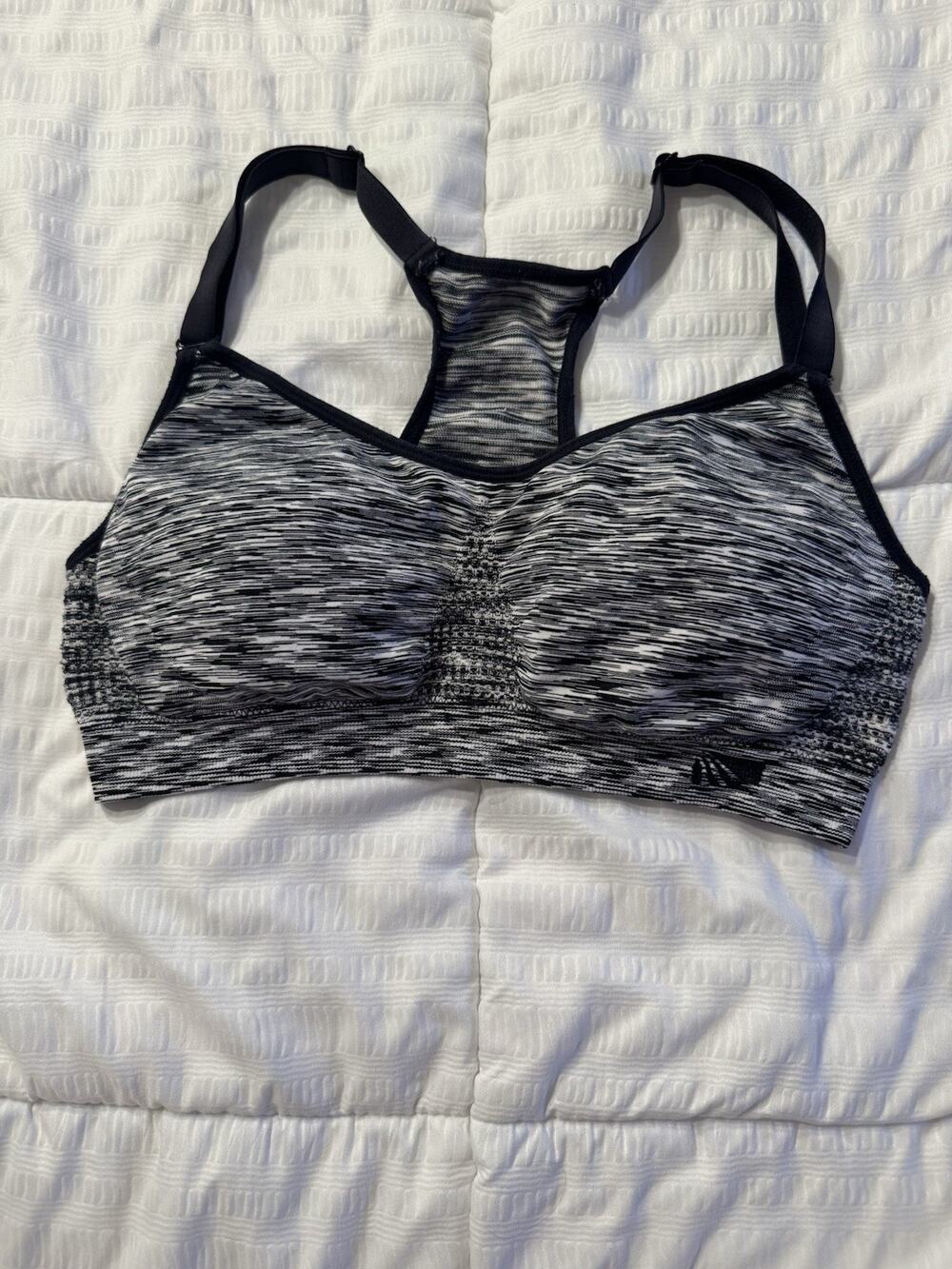 Racerback Sports Bra Gray Black Women's Small Padded Athletic Athlete